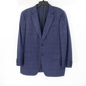 Canali Sport Coat Mens 44R Wool Silk Linen Plaid Single Breasted Made in Italy